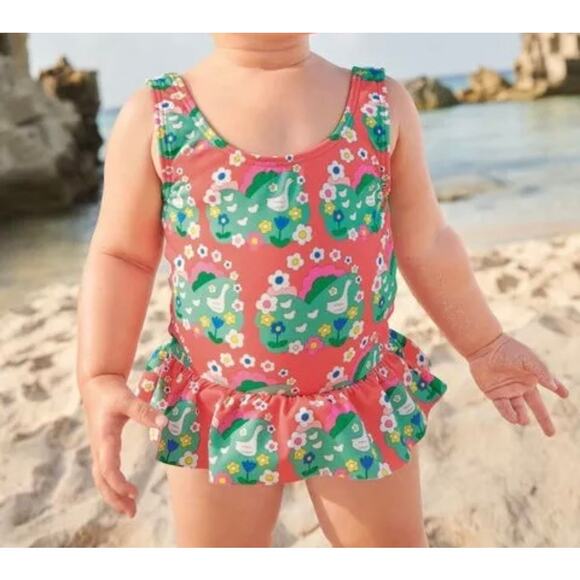 Mini‎ Boden Baby Duckling Daisy Swimsuit Bathing Suit Multicolor SZ 12-18 Months - Picture 1 of 9